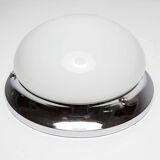 Opaline and chrome ceiling light  60s