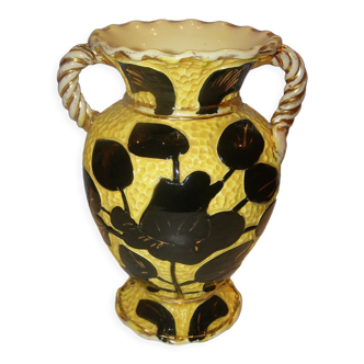Vallauris ceramic vase with 2 handles height 28cm