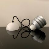 Pair of vintage pendant lights - 70s design metal lamps