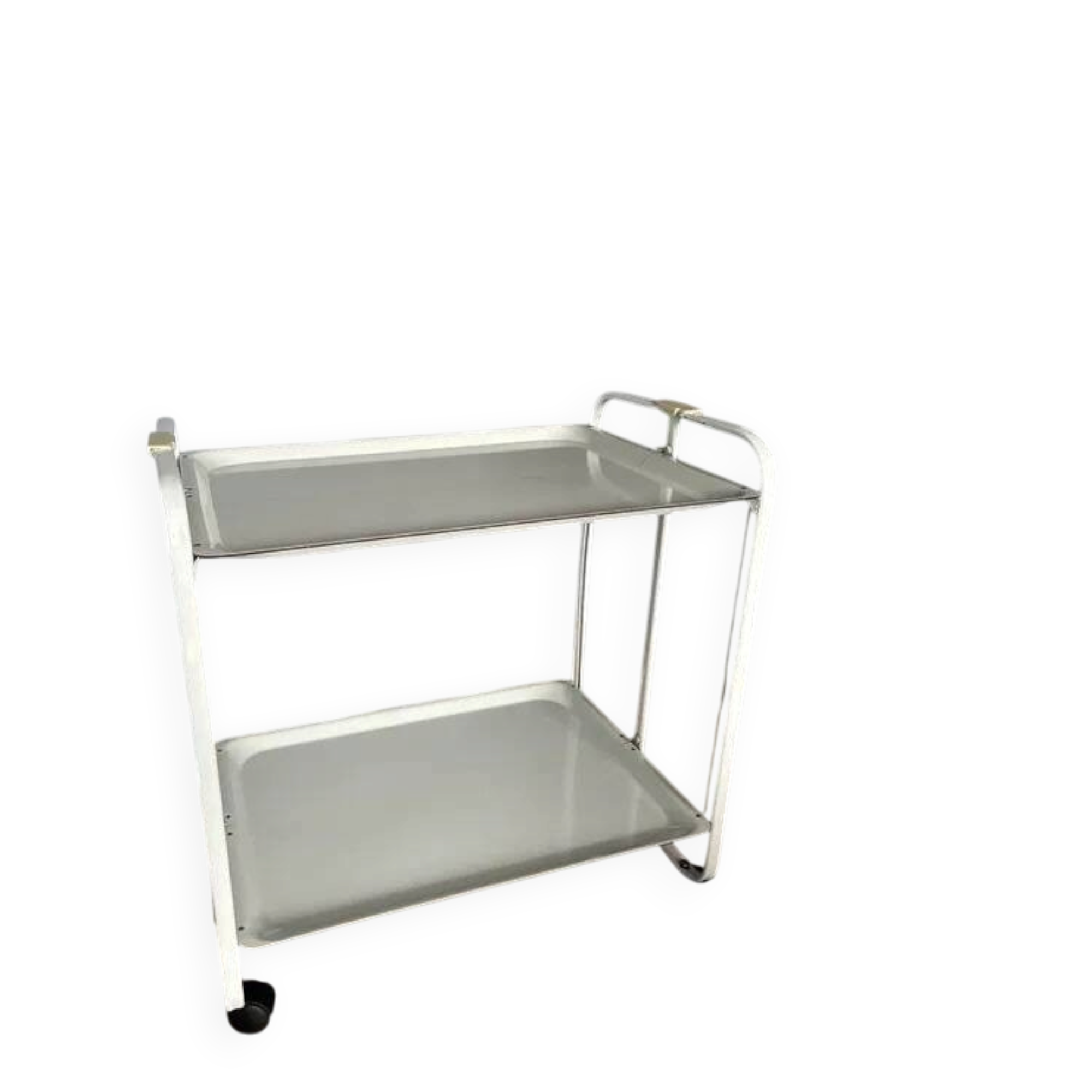 Folding Mobile Bar Cart / Serving Trolley — White, 1970s