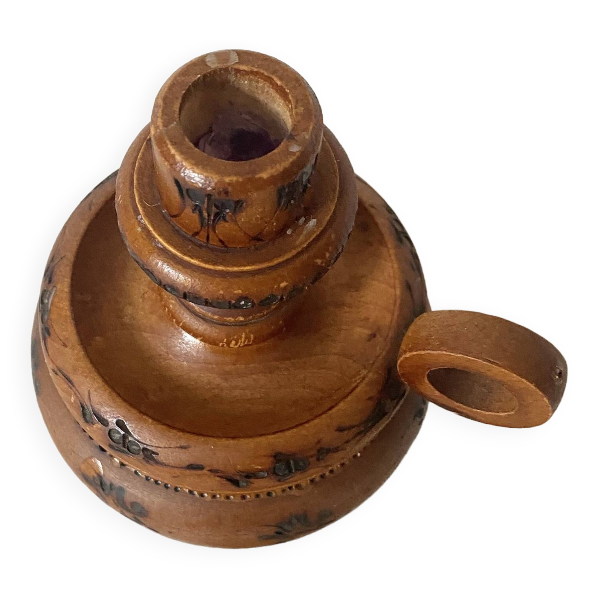 Wooden thumb candle holder