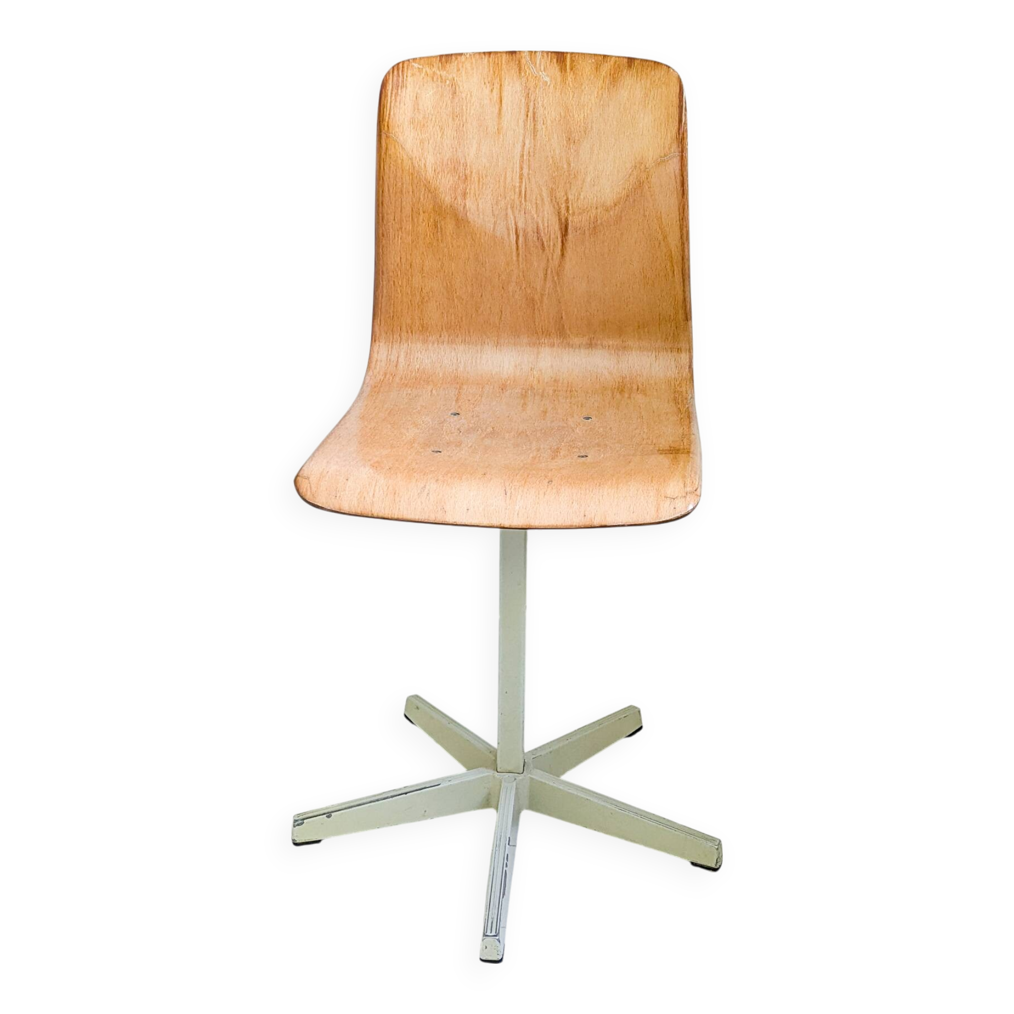 Chaise de bureau vintage industriel – coque Pagholz, métal, design allemand