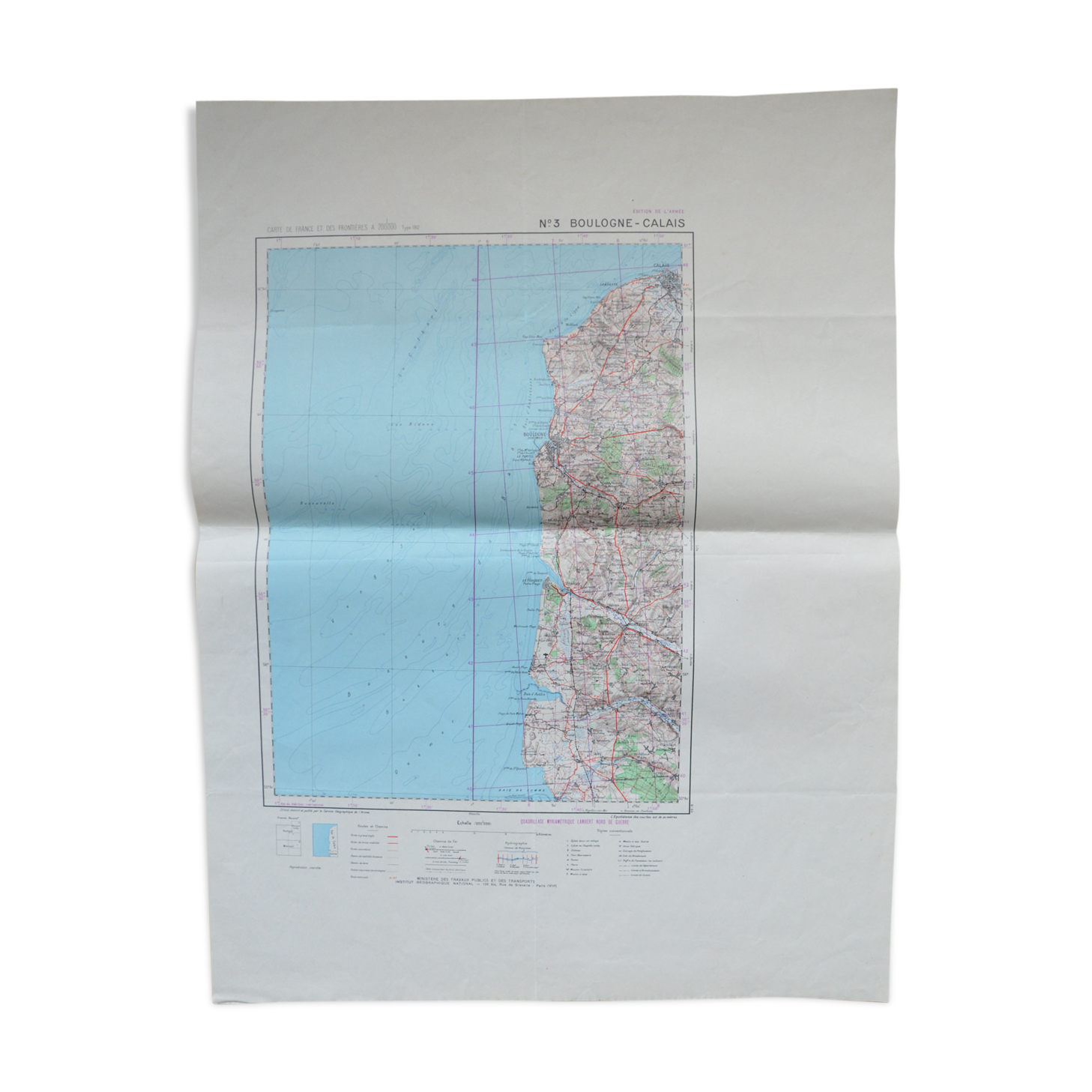 Map n ° 3, Boulogne-Calais, army Edition