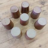 8 tasses / verres anciens en grès vernisse