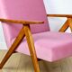 Vintage armchair B-310 VAR pink Jade structural 1970s