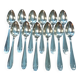 Set of 12 small silver-plated spoons in their box.