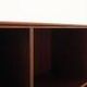 Danish mahogany veneered shelving unit on splayed legs, 1960s