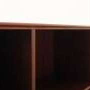 Danish mahogany veneered shelving unit on splayed legs, 1960s