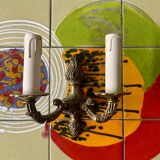 Paire d'appliques murales en laiton vintage