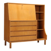 Meuble secrétaire vintage avec abattant et tiroirs en érable, design années 1960