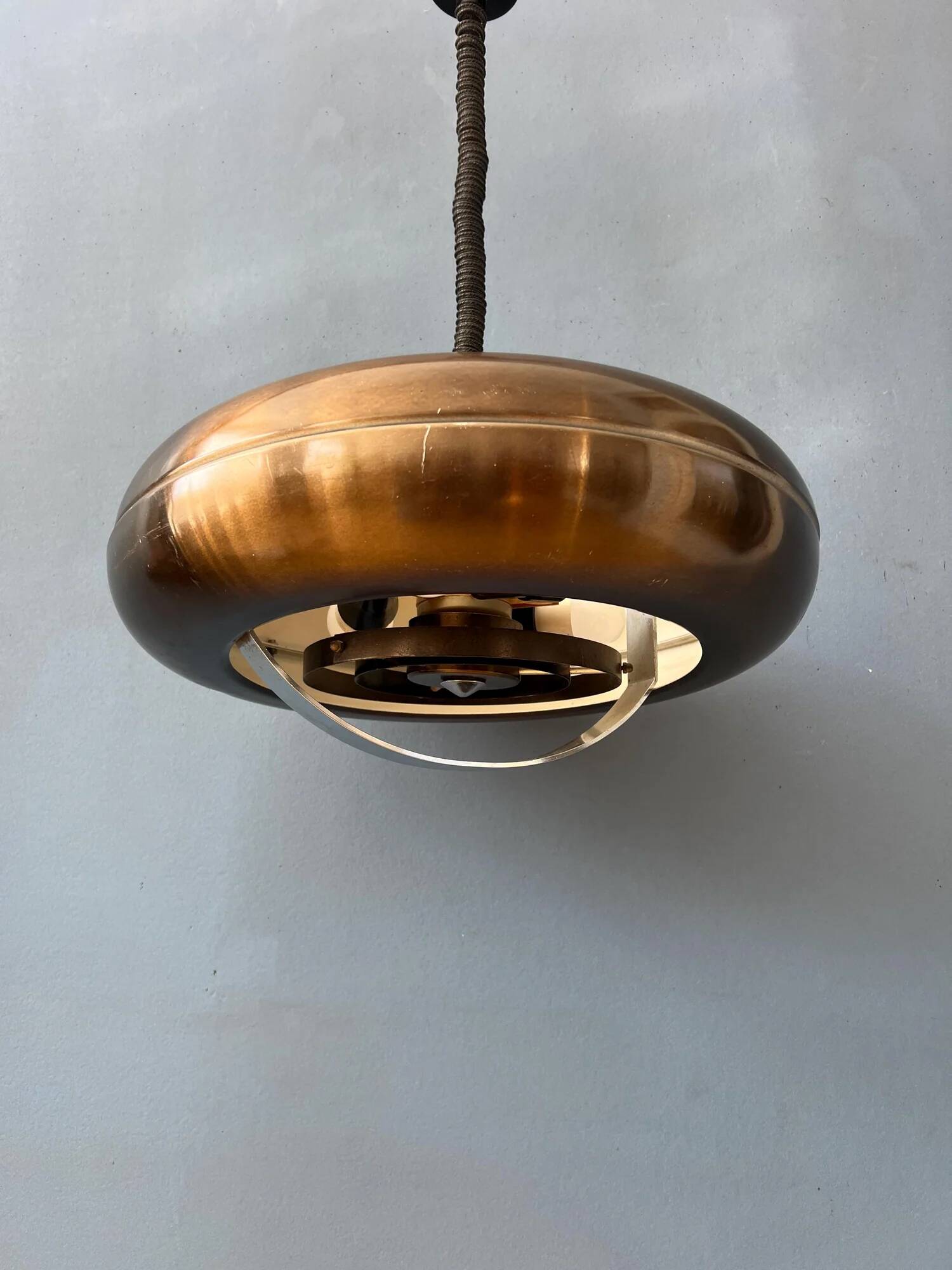 Vintage 'Copper' UFO space age pendant lamp