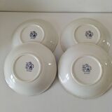 Ensemble de 4 assiettes creuses Gien et Enoch Wedgwood