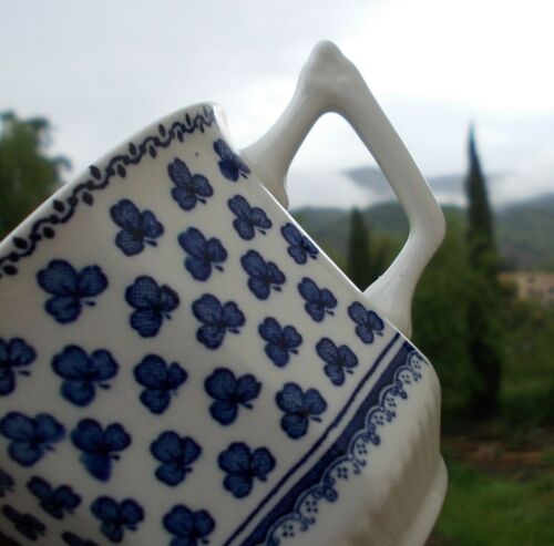 2 cups Adams Brentwood Blue Ironstone coffee