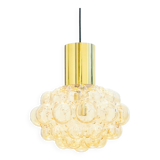 Large Mid-Century Amber Bubble Glass Ceiling Light by Helena Tynell for Limburg, Germany, 1960s