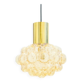 Large Mid-Century Amber Bubble Glass Ceiling Light by Helena Tynell for Limburg, Germany, 1960s
