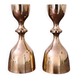 Vintage Solid Brass Candle Sticks - set of 2