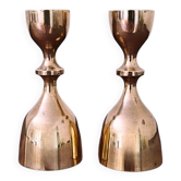 Bougeoirs vintage en laiton massif - lot de 2