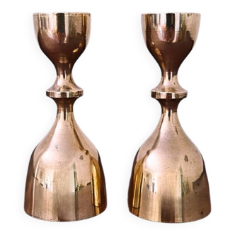 Bougeoirs vintage en laiton massif - lot de 2