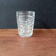 6 verres en verre transparent texturé vintage