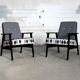 "Leaves" grey 60s vintage armchair