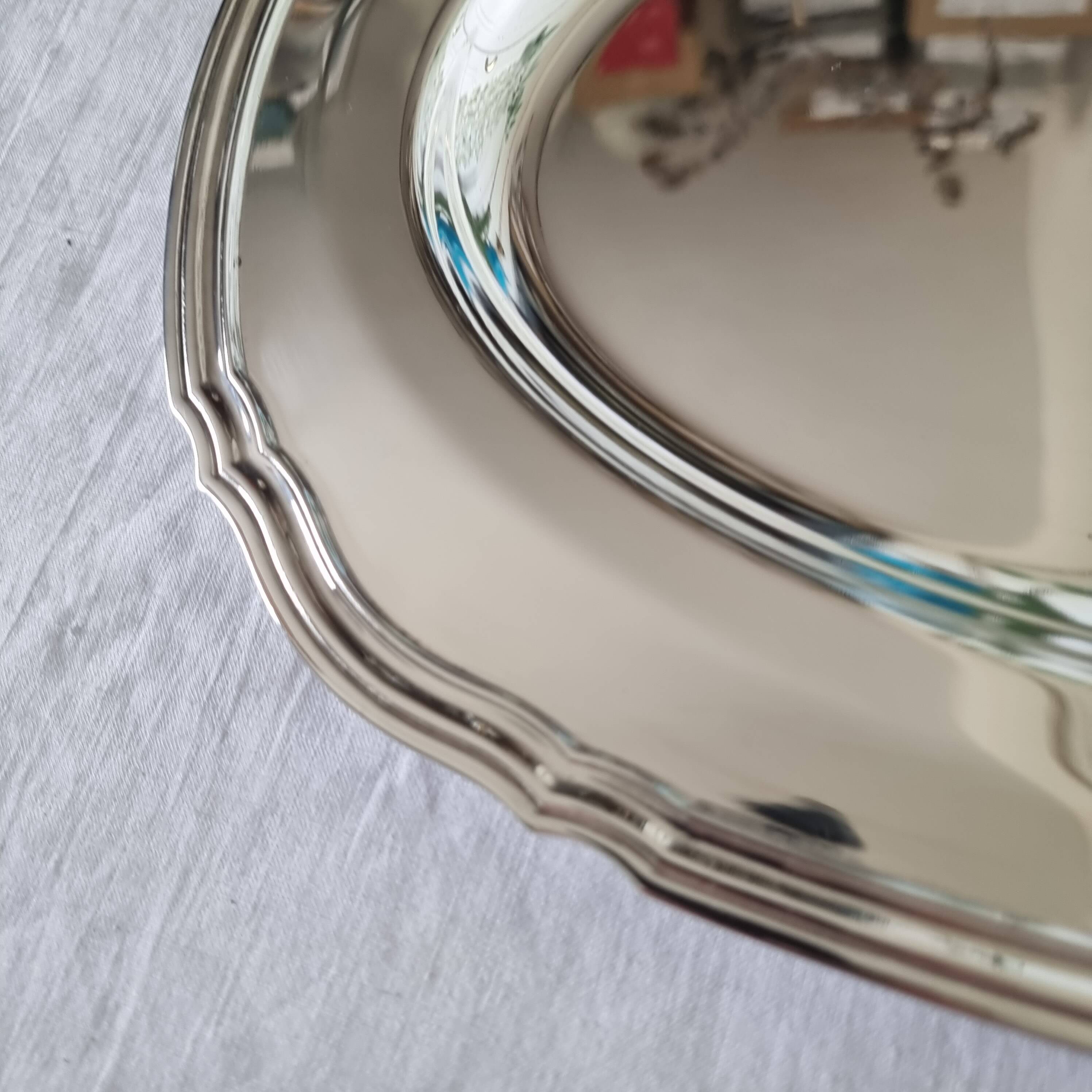 Christofle Galia presentation tray in double-coated silver-plated metal