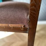 Chaise ancienne style Louis XVI – Velours chocolat & bois sculpté