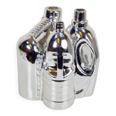 Silver Ceramic Vases and Cleaning Bottles from Pols Potten, 1990s, Set of 3