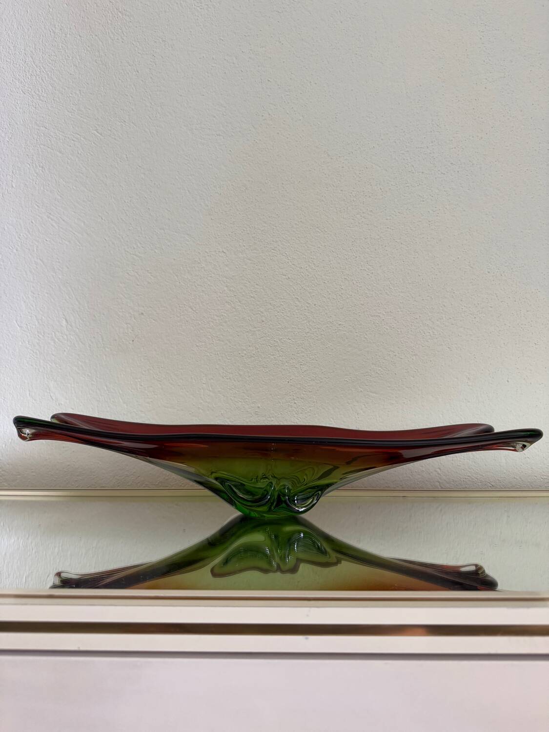 Large Murano crystal bowl from the 60s