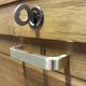 Vintage curtain-shaped binder in light honey-coloured oak