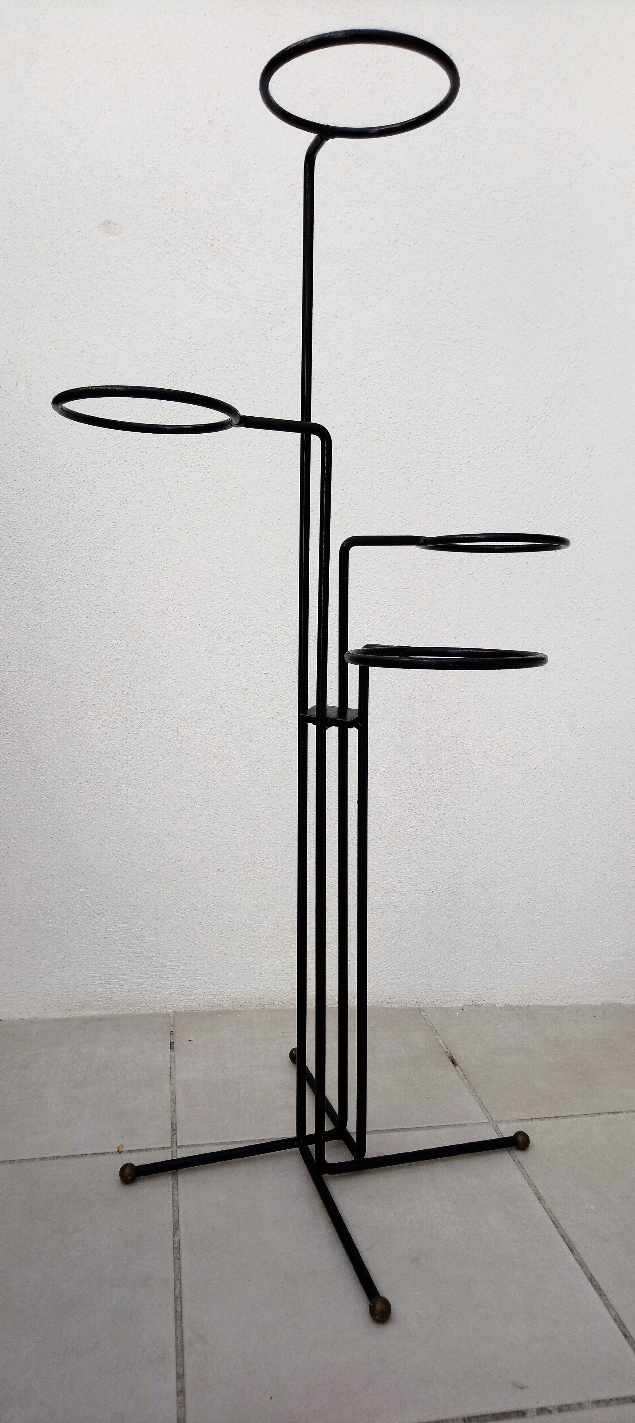 Black iron plant rack 50s