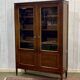 Louis XVI style bookcase in mahogany and marble top from the 70s
