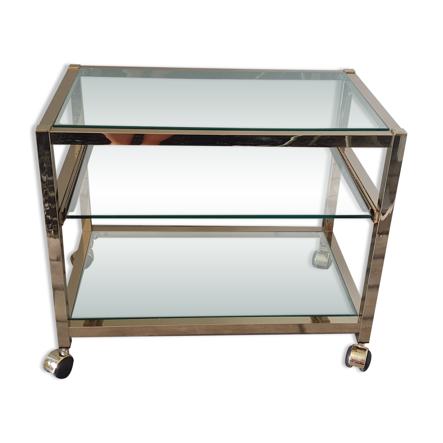 Metal and glass serving trolley