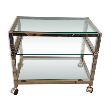 Metal and glass serving trolley
