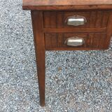 Solid oak desk from the 1930s with spindle legs
