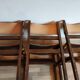 Chaises bois et cuir des années 70