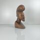 Hand-carved female bust in black wood, Baoulé style, 1960/90