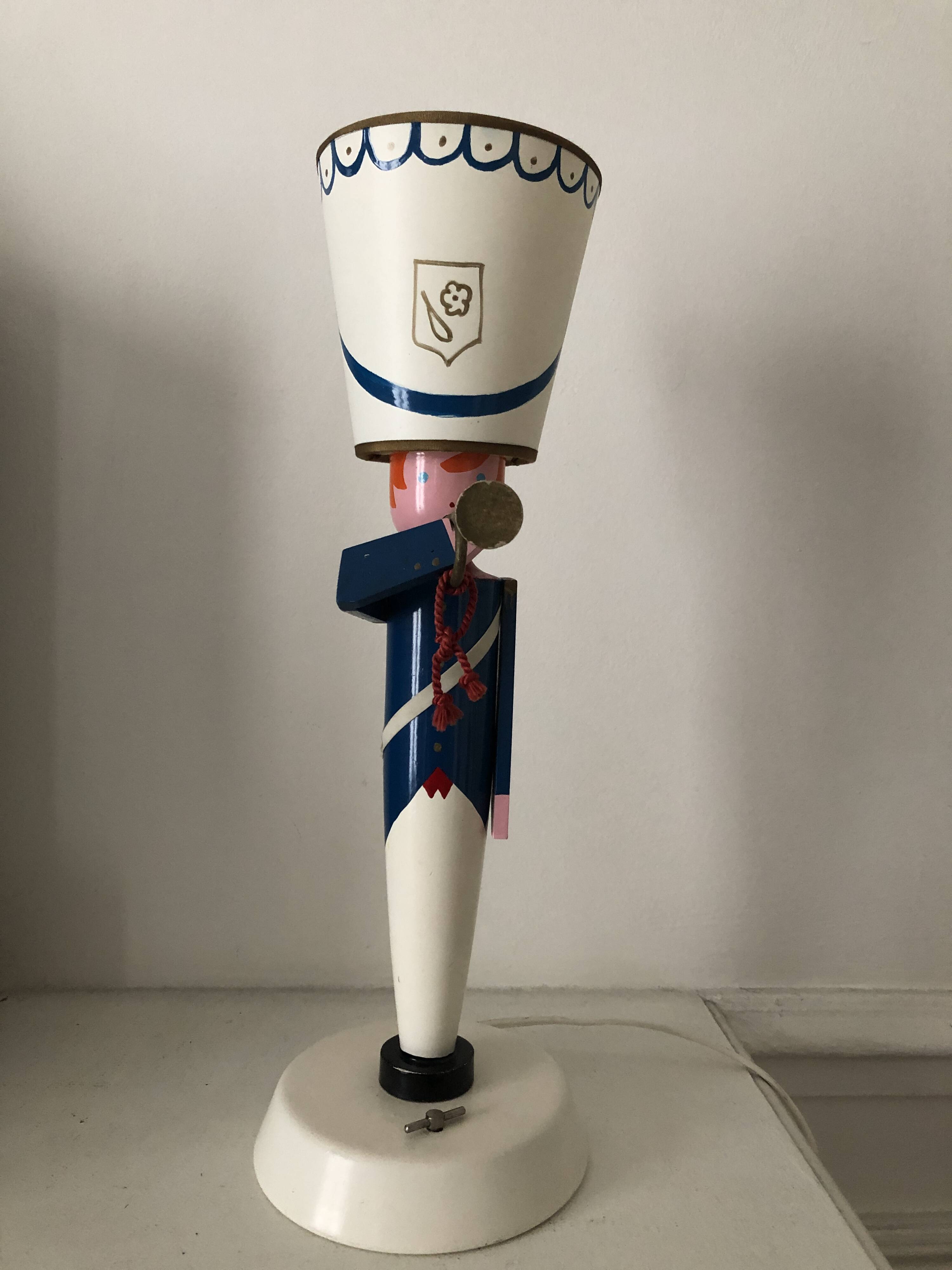 Musical soldier lamp by Suzanne Bonnichon 1960