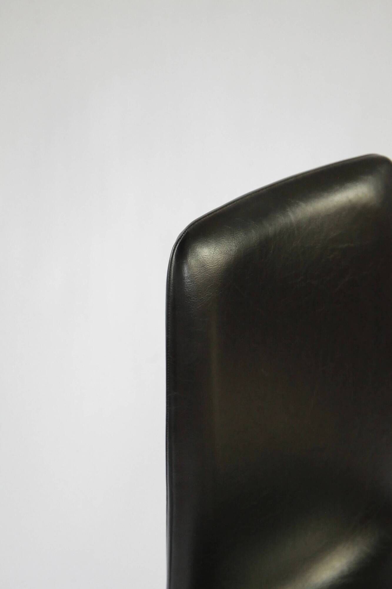 Pair of vintage swivel armchairs in black vinyl, 1970s