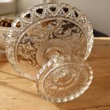 Vintage molded glass compote dish