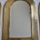 Set of three Moroccan brass mirrors in the form of arches, 43 cm