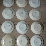 12 mismatched antique dinner plates
