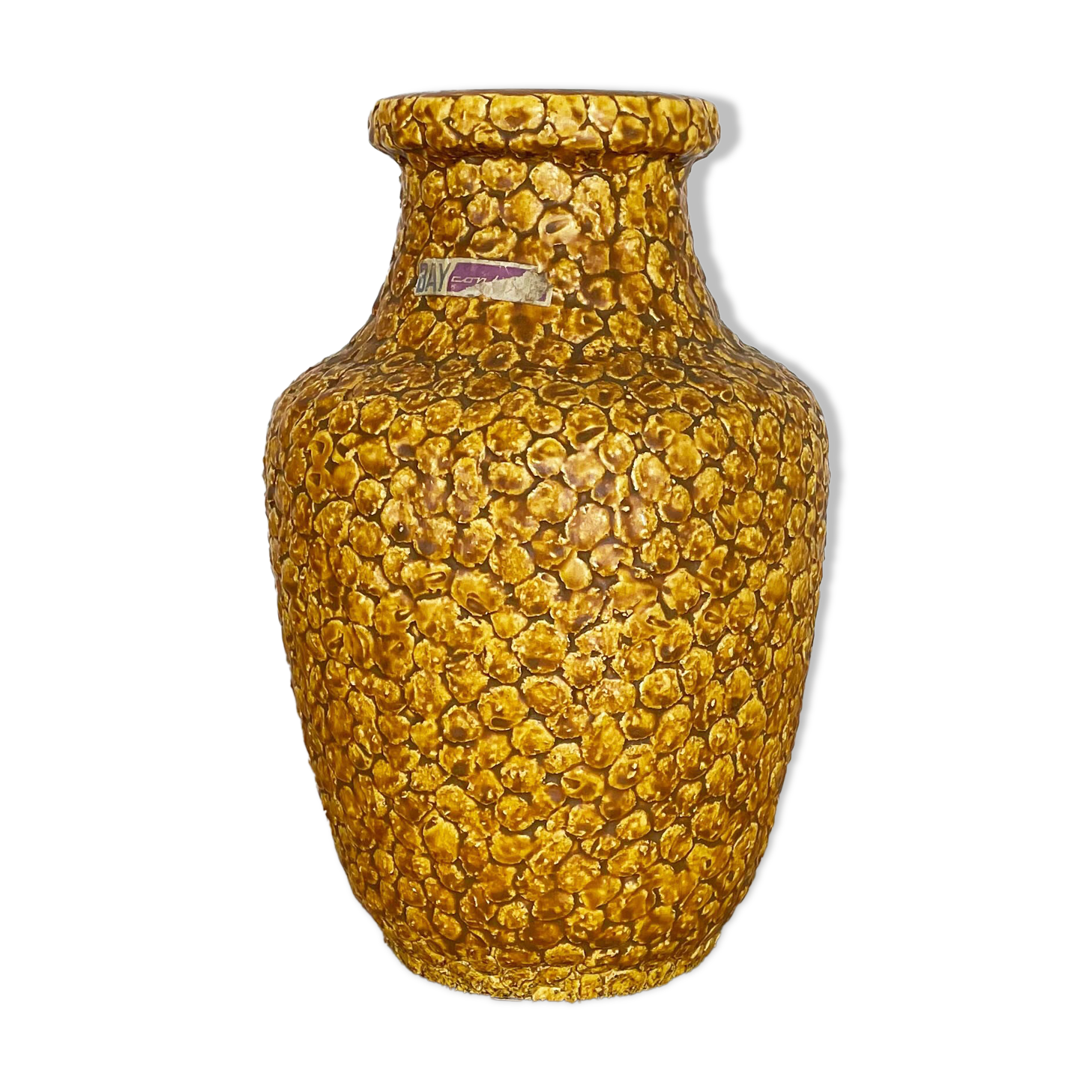 Super colorful fat lava pottery "contura" vase by bay ceramics, germany, 1950s