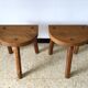 2 tripod oak stools 60s