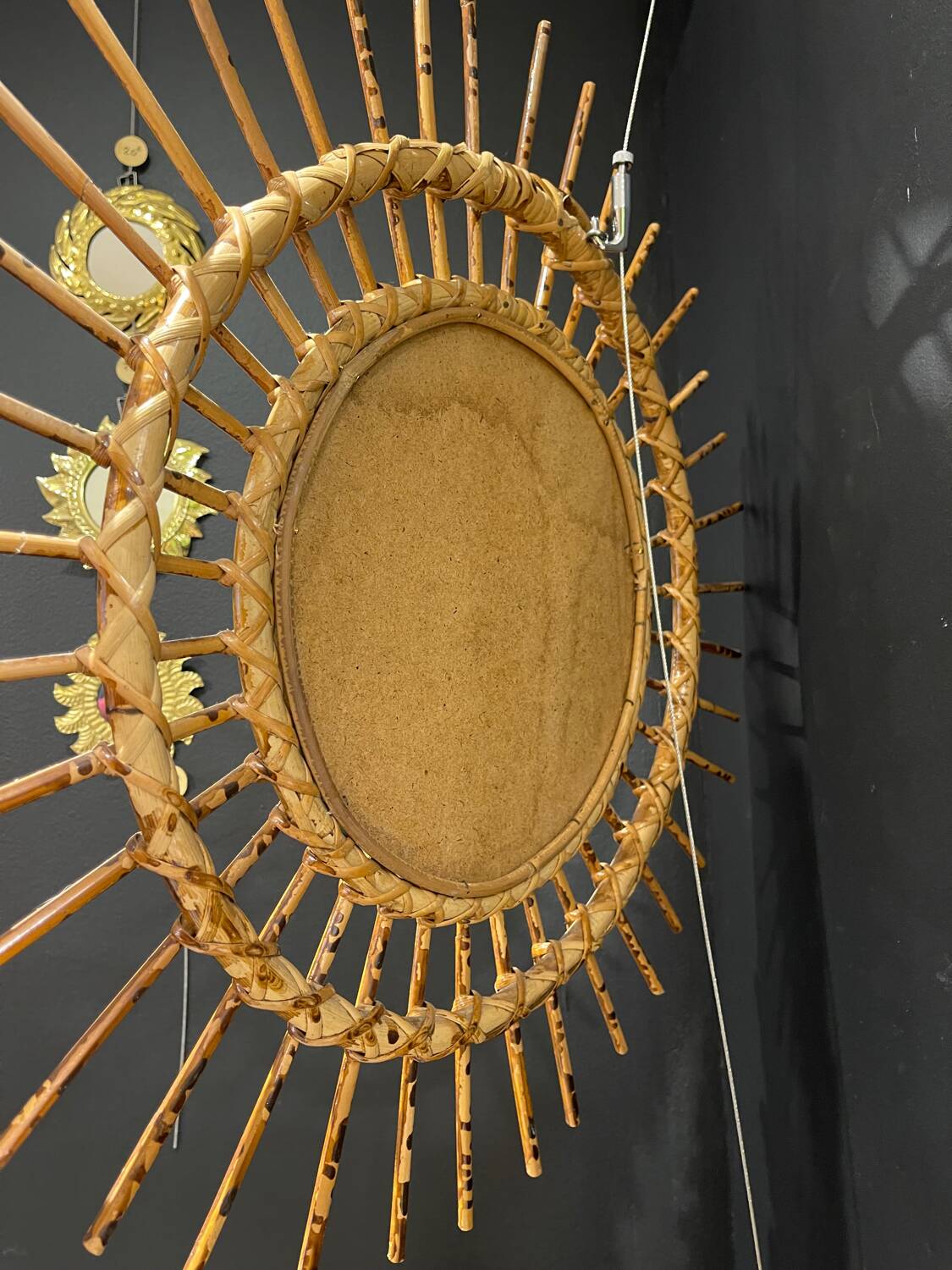 Rattan sun mirror 1960 55 cm