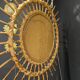 Miroir soleil rotin 1960 55 cm