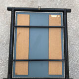 Black lacquered rattan mirror