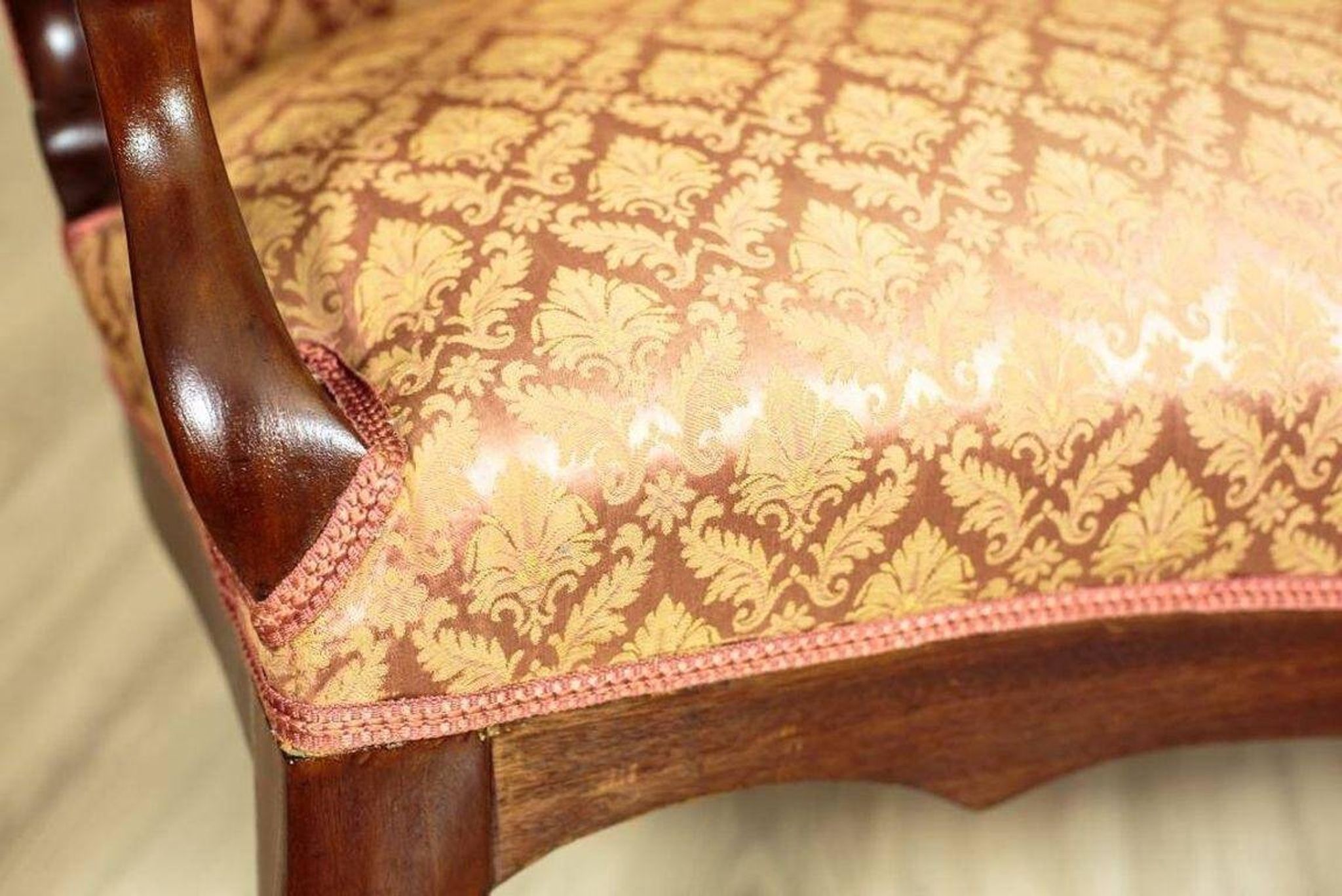 Sofa en noyer vintage, 1880