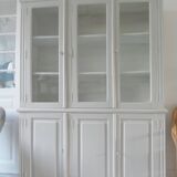 Display case 2 bodies patinated pearl gray waxed finish.