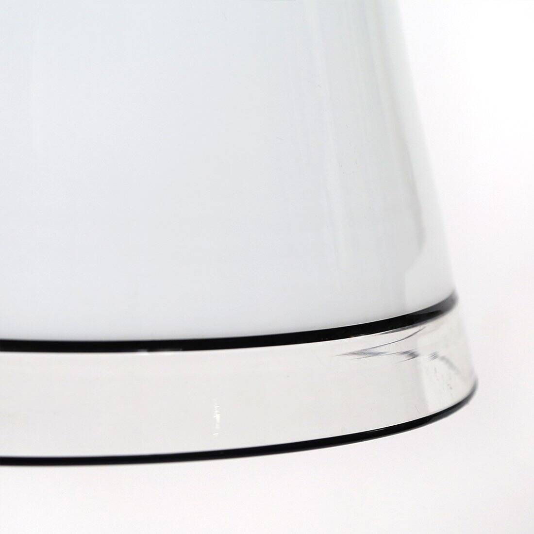 White glass ceiling light with black edges, 1970s.