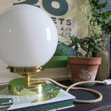 White opaline globe lamp